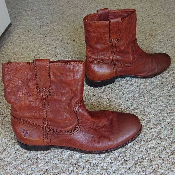 Frye Shoes Frye Anna Shortie Boots in Cognac Antique color size 7.5 - Picture 3 of 12